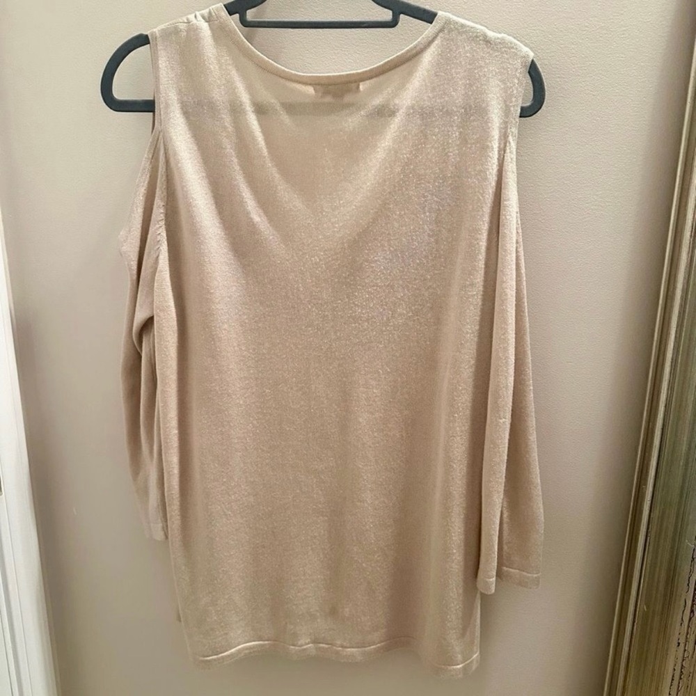 Johnny Was Embroidered Cold Shoulder Knot Top. - Picture 3 of 6